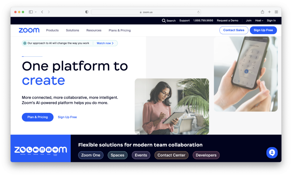Zoom offers free sign-up