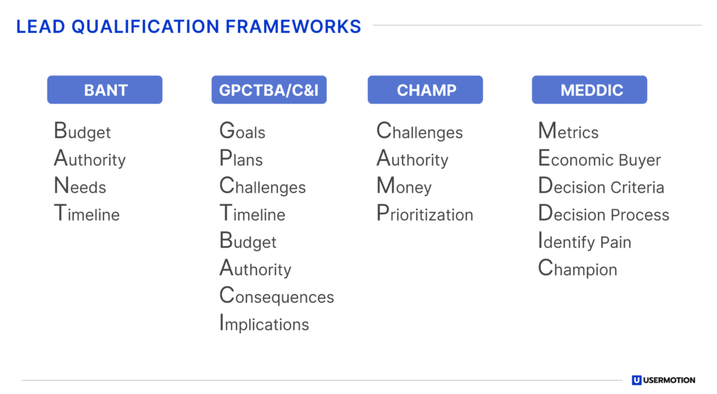 Lead qualification frameworks