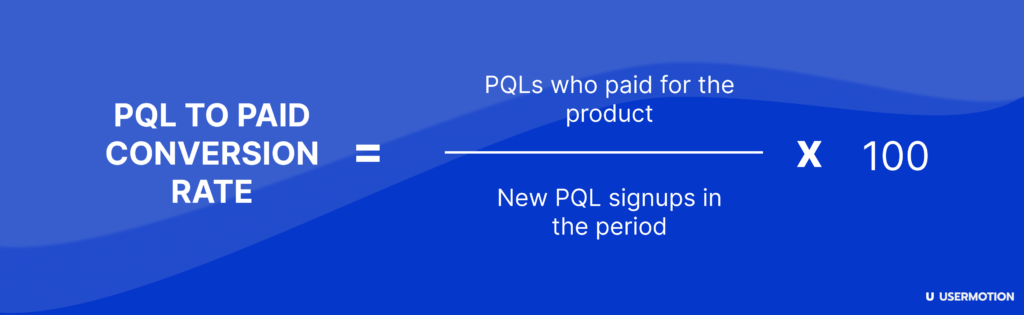 product-qualified lead metrics pql to paid conversion rate formula