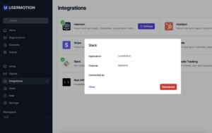 usermotion slack integration setup
