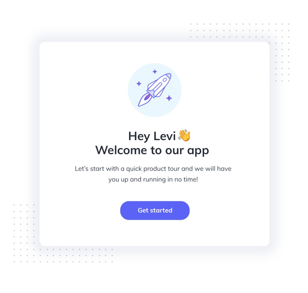 In-app welcome examples