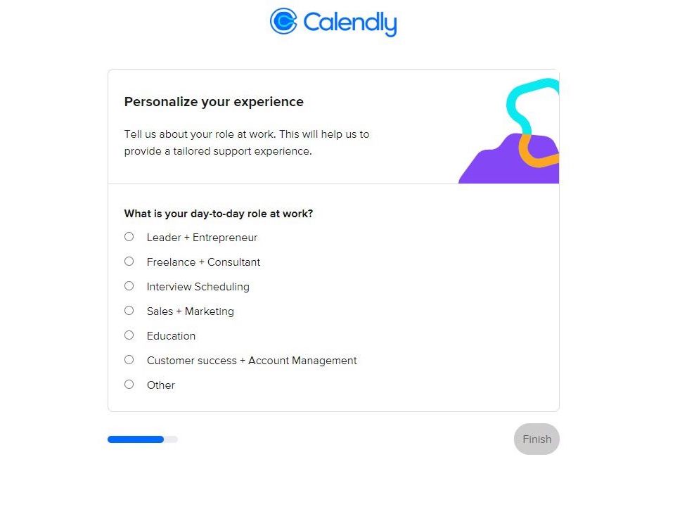 Personalize your experience example from Calendly