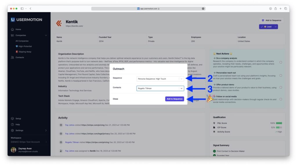 usermotion outreach automated campaigns