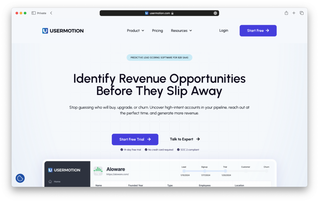 identify revenue opportunities with usermotion ai sales tools