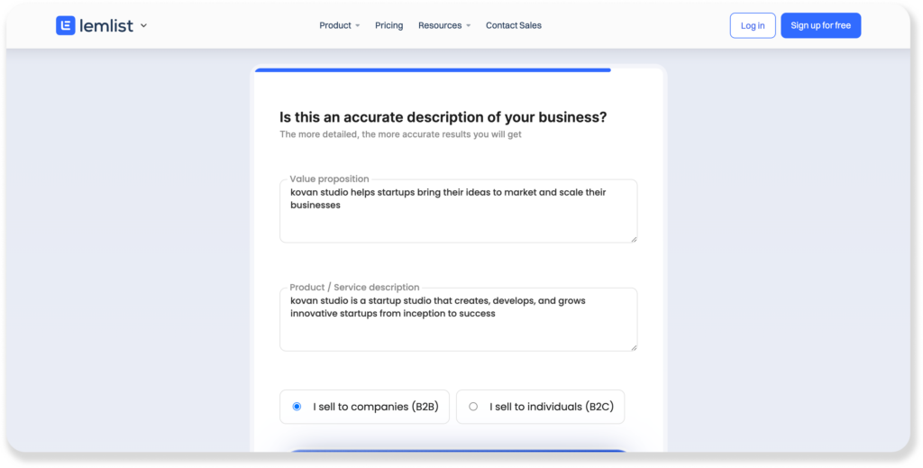 lemlist free ideal customer profile generator