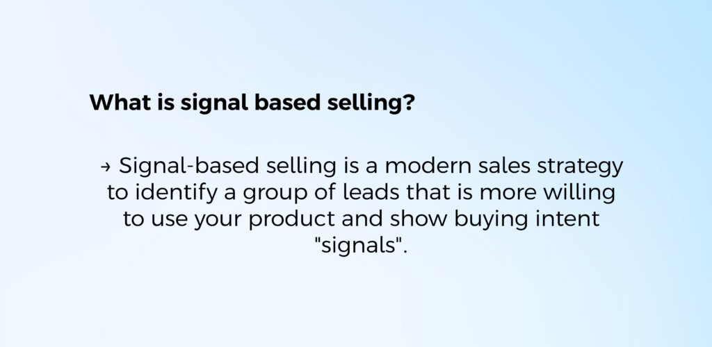 what is signal based selling