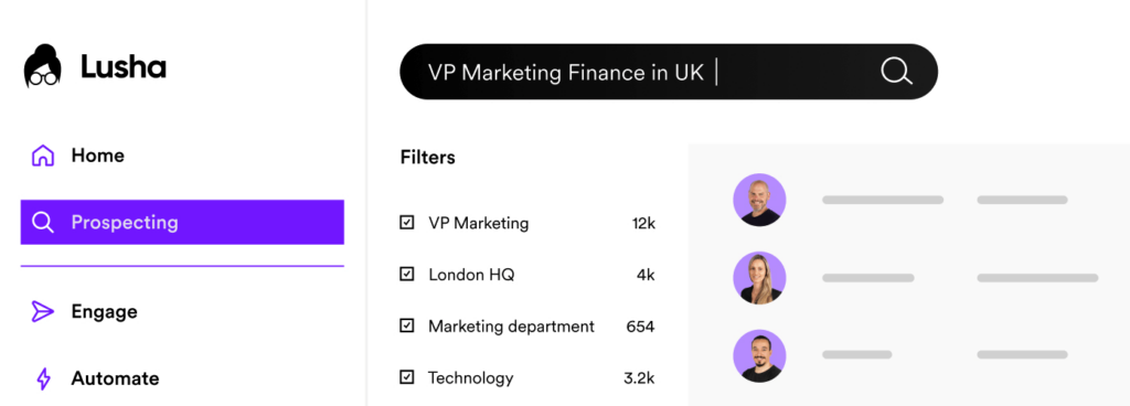 lusha sales prospecting tool